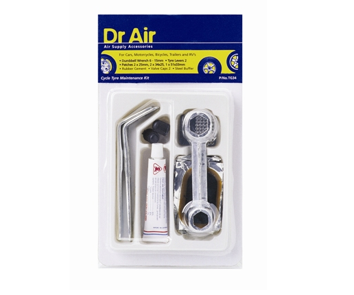 Bicycle Tyre Maintenance Kit - Dr Air featuring essential tools for quick tire repairs and maintenance on the go.