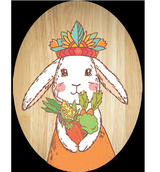 Unique plywood wall art featuring a whimsical bunny princess design, perfect for adding charm to any room.