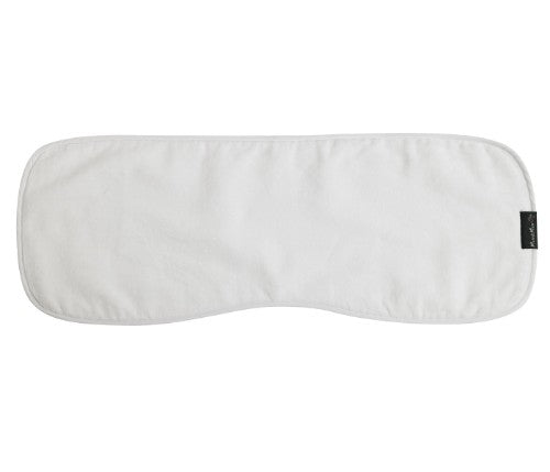 Ultra-soft white cotton burp cloth, 24x65cm, elegant design, machine washable, perfect for new parents on-the-go.