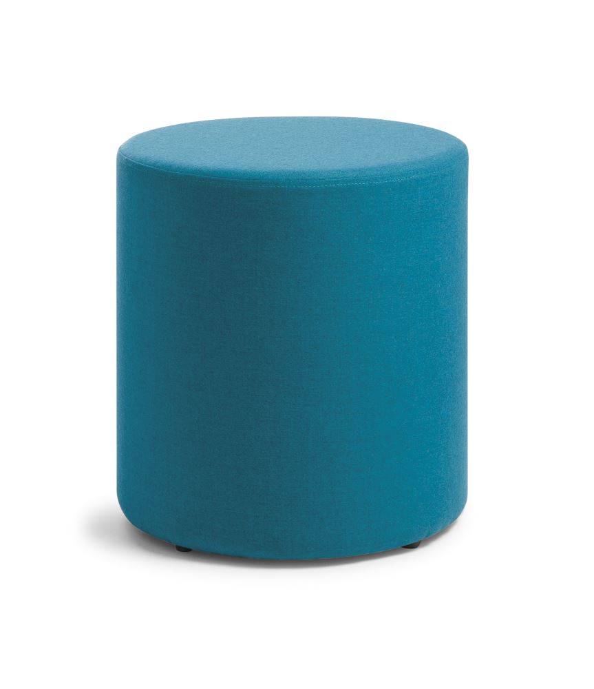 Upholstered Buzz Ottoman in Augustus Reef, featuring high-comfort foam, non-slip feet, and a stylish design for versatile use.