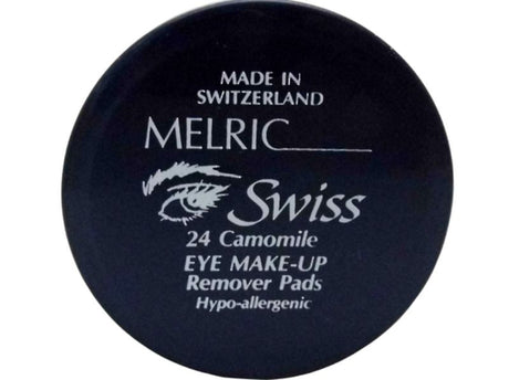 Melric Eye Make-Up Remover Pads: 24 chamomile-infused pads for gentle, effective removal of all eye makeup, perfect for travel.