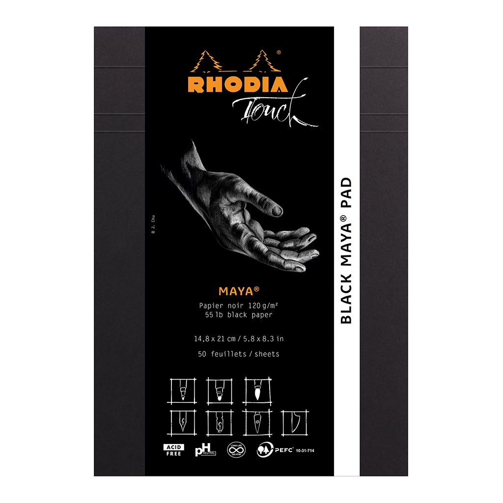 Rhodia Touch Maya Black Pad A5 Blank