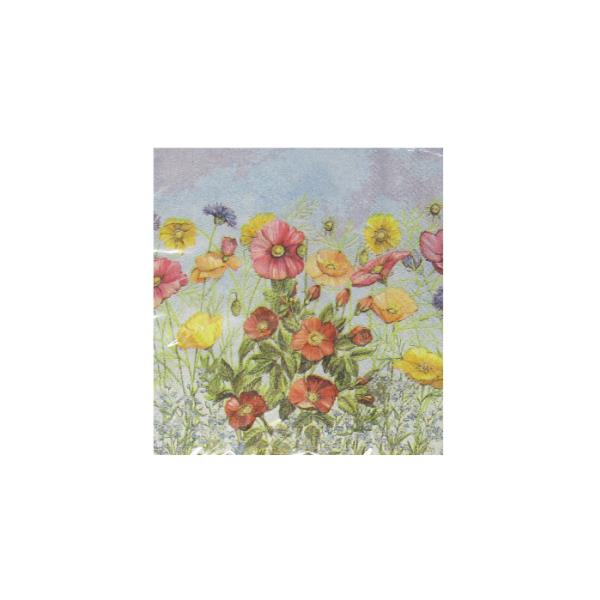 Vibrant Poppies Cocktail Napkins, 2-ply, 25x25 cm, perfect for elegant gatherings and daily use, pack of 20.
