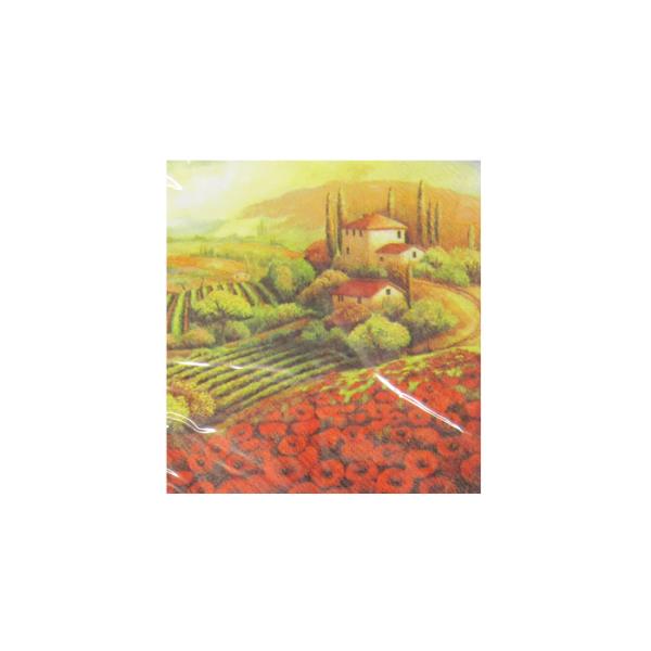 Elegant French Poppy cocktail napkins in 2-ply paper, ideal for stylish entertaining and everyday use. Pack of 20, 25x25 cm.