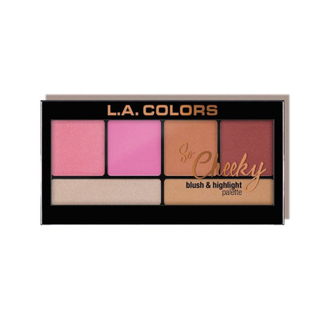 LA Colors So Cheeky Blush & Highlight palette featuring 2 highlighters and 4 blushes for a radiant, playful glow.