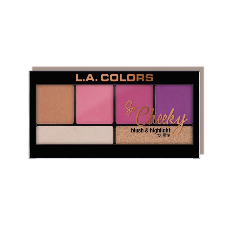 LA Colors So Cheeky Blush & Highlight palette featuring 4 blushes and 2 highlighters for a radiant, blendable finish.