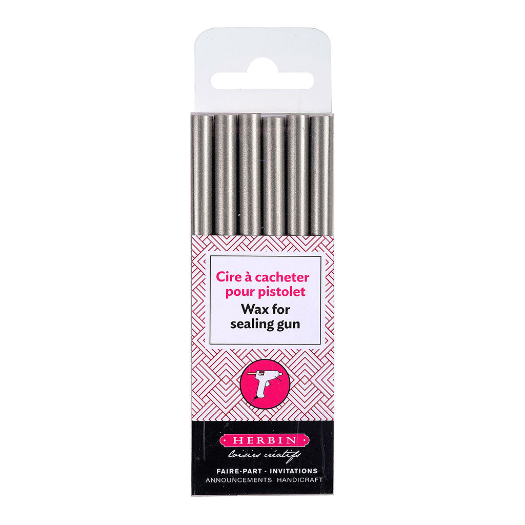 Herbin Wax Gun Sticks Silver, Pack of 6