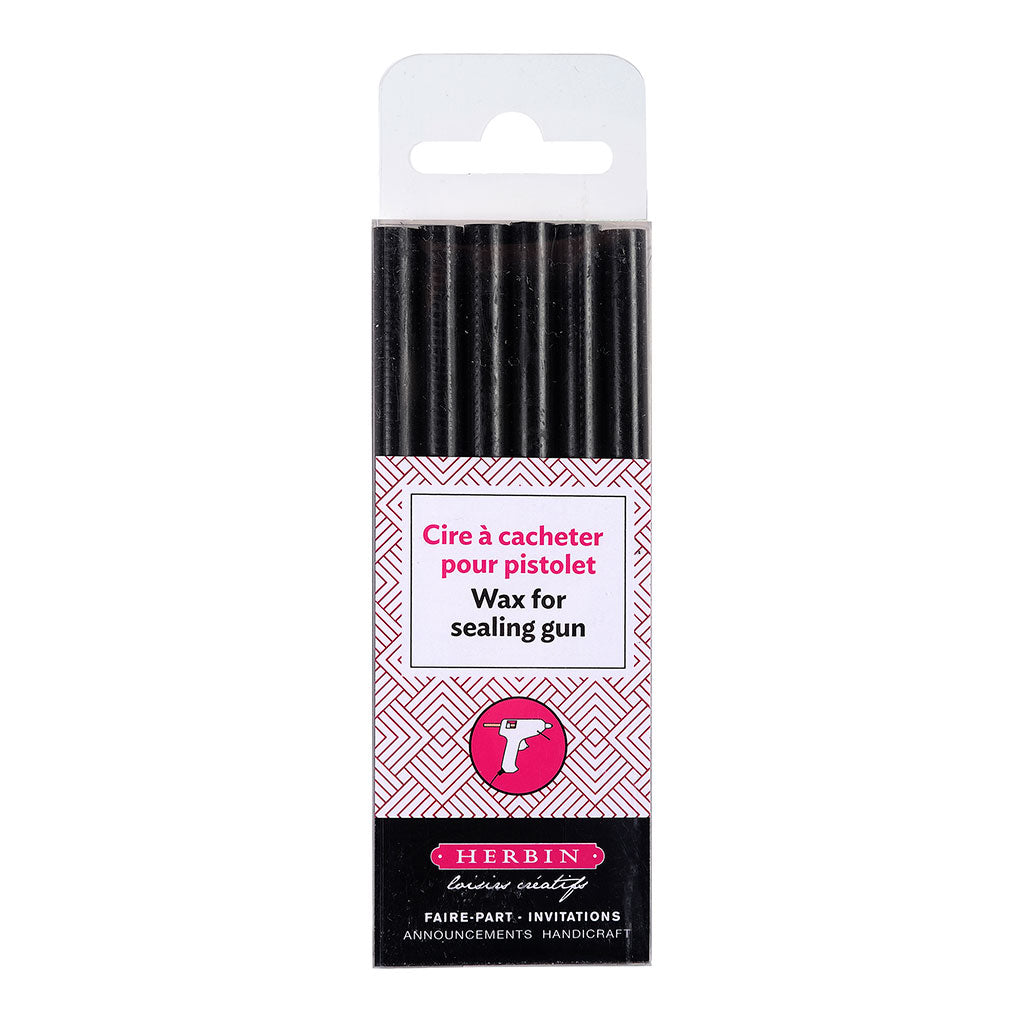 Herbin Wax Gun Sticks Black, Pack of 6