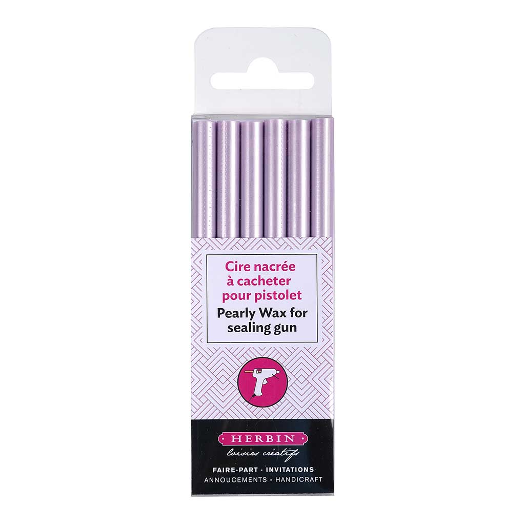 Herbin Wax Gun Sticks Pearly Lilac, Pack of 6