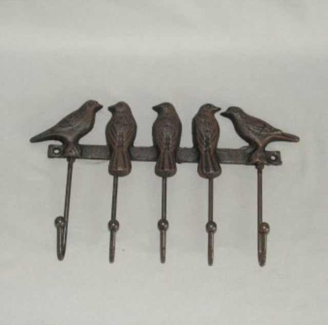 Colorful bird-themed wall hooks set of 5, measuring 24 x 15cm, perfect for stylish organization and decor enhancement.