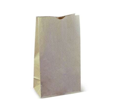 Brown paper bags, 330 x 178 x 112 mm, pack of 50; recyclable, self-opening, freestanding, perfect for takeaway and retail.