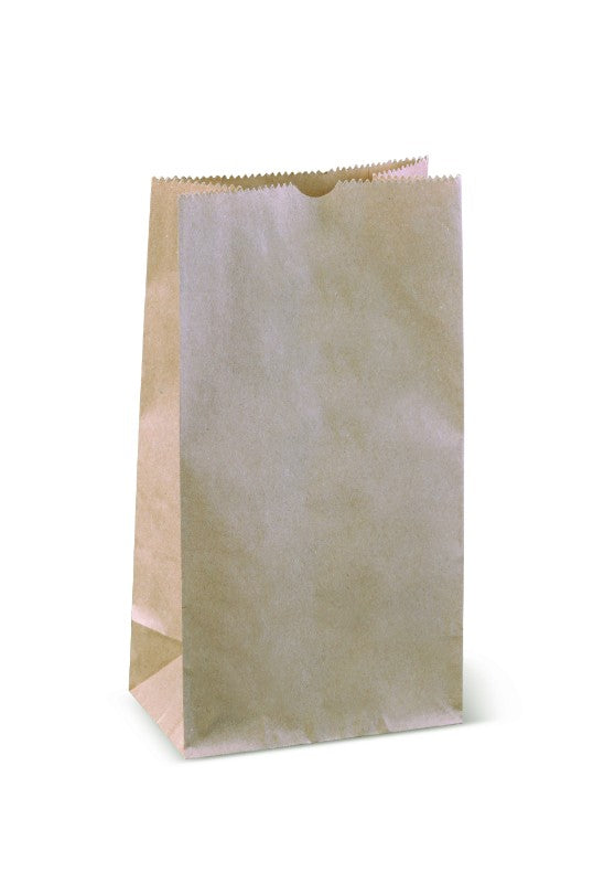 Brown paper bags measuring 273 x 147 x 92 mm, eco-friendly, freestanding, perfect for packaging and takeaway needs.