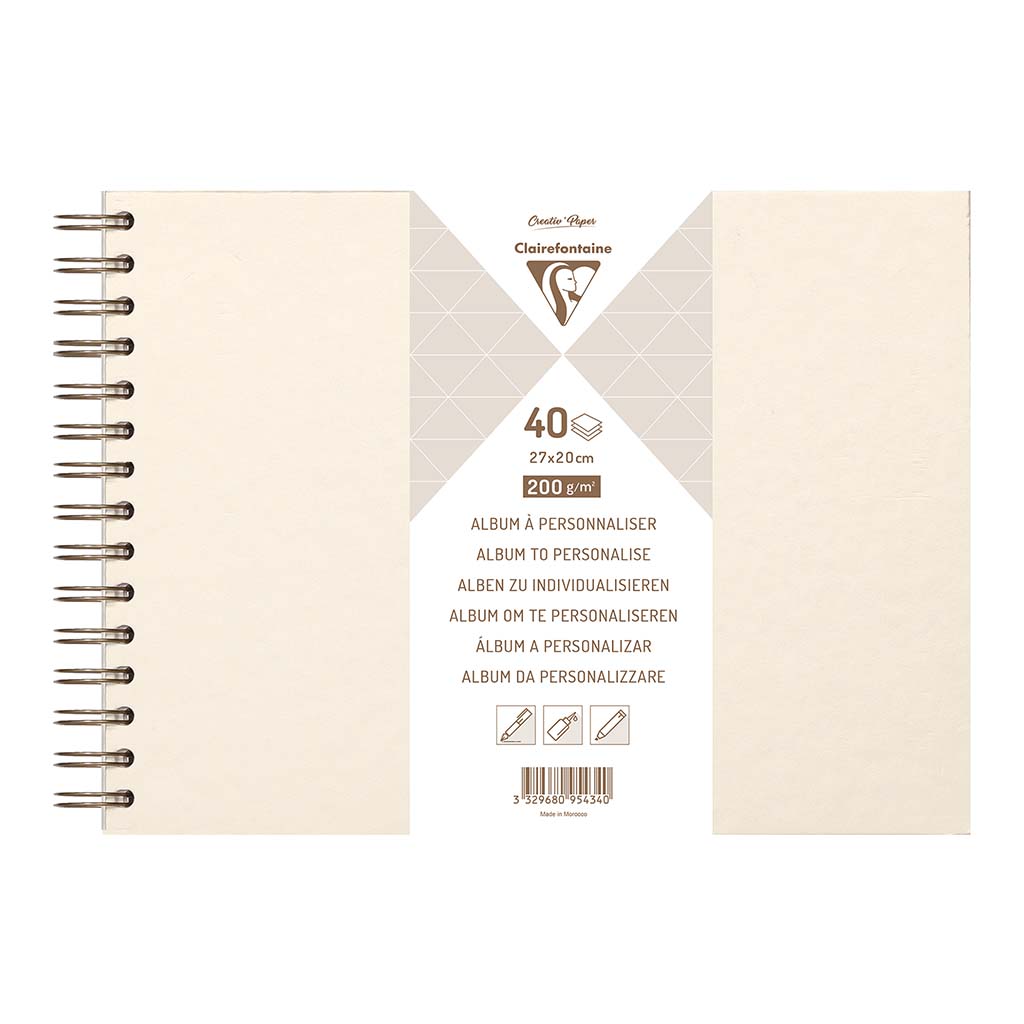 Clairefontaine Hardcover Album 27x20cm Iridescent Ivory