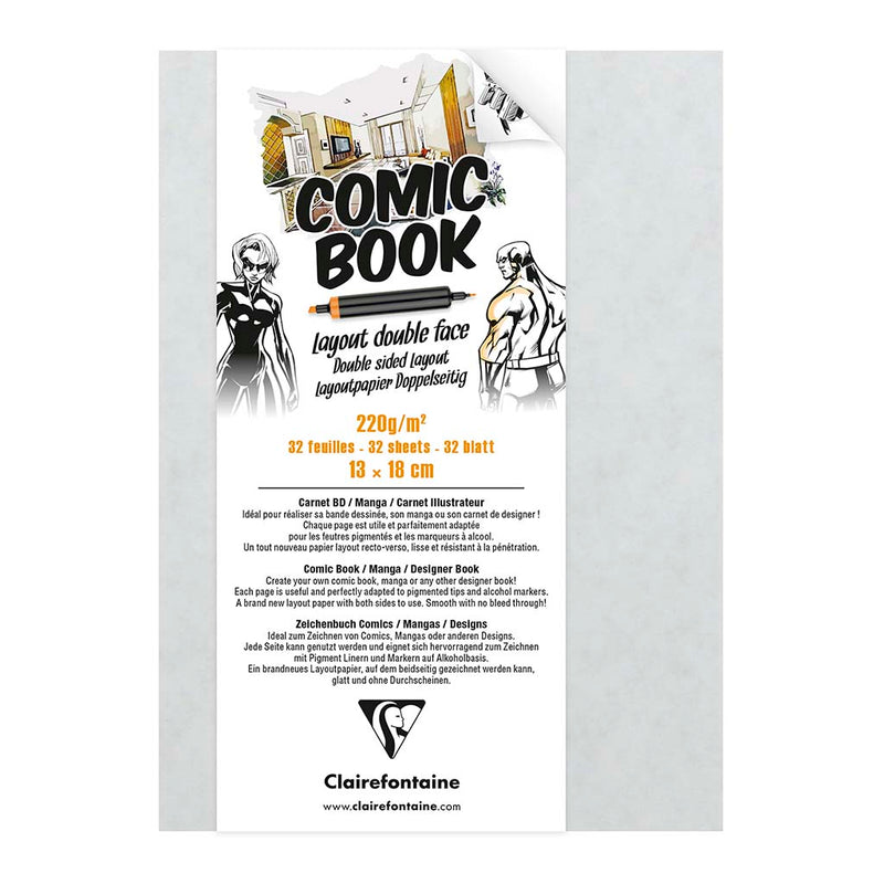 Clairefontaine Comic Book 13x18cm 220g 32sh