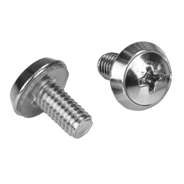 100 pack of M6 mounting screws and cage nuts for securely installing server and network equipment in cabinets and racks.