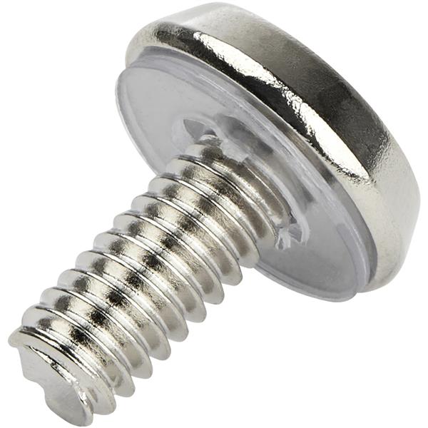 Nickel-plated server rack screws pack of 50 for secure equipment installation in server cabinets and data racks.