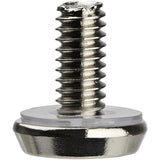 Nickel-plated 12-24 server rack screws in a 50 pack, designed for secure mounting of servers and network equipment.