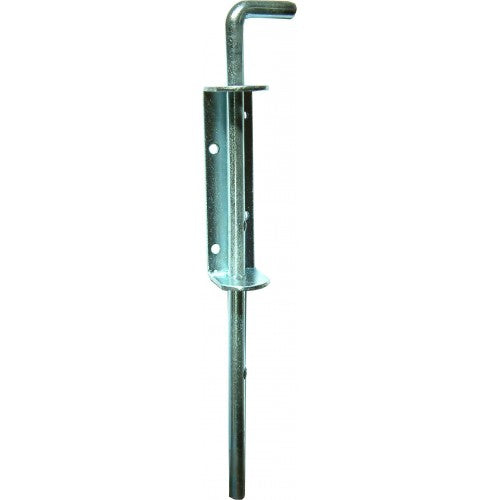 Lockable Bolts Cane No.180, 350mm long, bright zinc-plated steel for secure gates and doors with an 11.2mm drop pin.