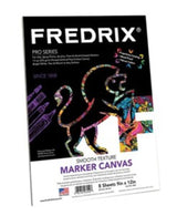 Fredrix 9x12 Marker Canvas Pad featuring a smooth, bleed-proof surface ideal for vibrant marker art.