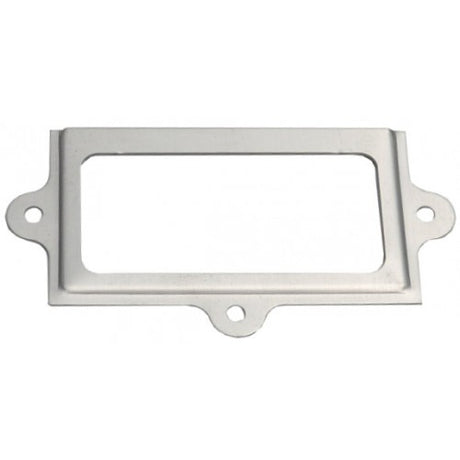 Elegant grey card frames made of pressed aluminium for organizing name tags on cabinets, drawers, or doors.