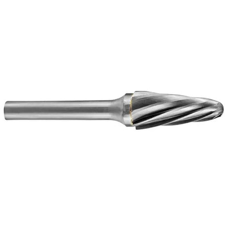 Holemaker Carbide Burr 3/4x1-1/2in Tapered Radius AC for precision metalworking, featuring a 3/4" head diameter and 1/4" shank.