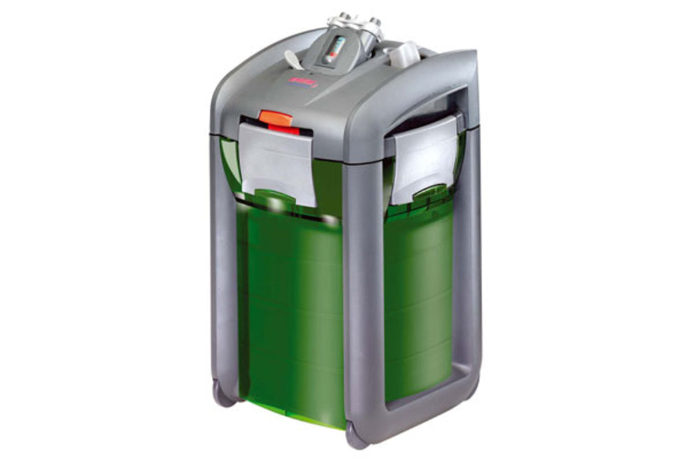 Eheim Professionel 3 External Aquatic Filter for tanks up to 1200L, with self-priming, adjustable flow, and caster wheels.