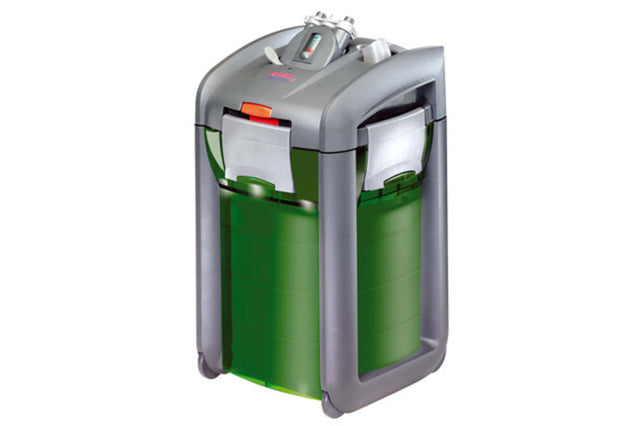 Eheim Professionel 3 External Aquatic Filter for tanks up to 1200L, with self-priming, adjustable flow, and caster wheels.