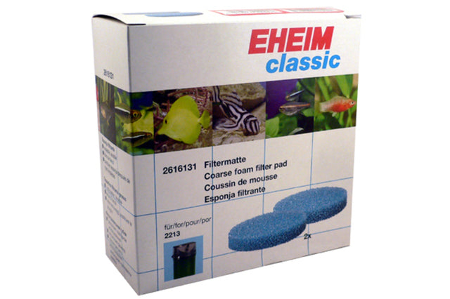 Eheim Classic 250 blue filter pads, 2-pack, designed for optimal aquarium water clarity and biological filtration.