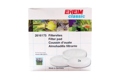 Eheim Classic 600 filter pad 3pk in white, designed for superior mechanical filtration and easy installation for aquarists.