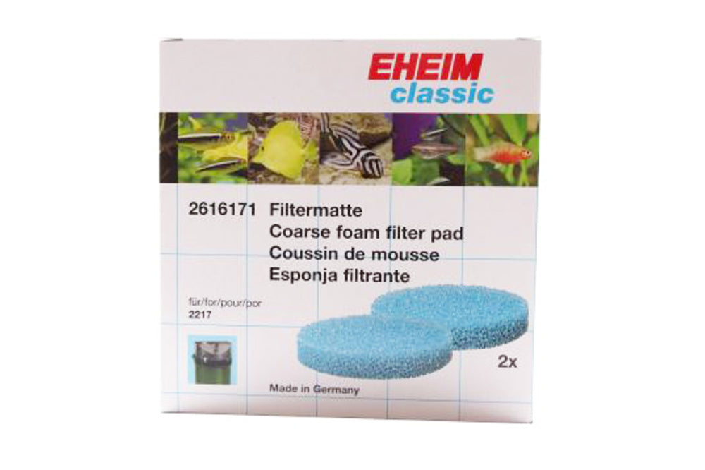 Eheim Classic 600 filter pads in blue, 2-pack, designed for optimal filtration and water clarity in aquariums.
