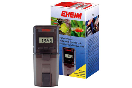 EHEIM Automatic Fish Feeder: splash-proof design, programmable for precise feeding, 100 ml capacity, perfect for busy aquarium owners.