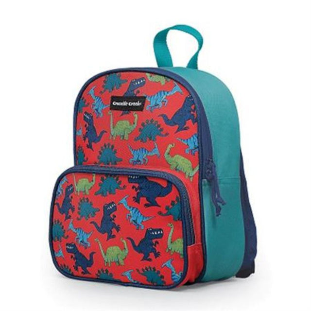 Colorful toddler backpack featuring a fun dinosaur theme, perfect for preschool and adventurous outings for ages 3 and up.