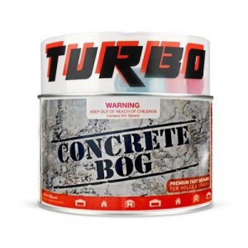 Concrete Bog - Turbo (500ml) in a bottle, designed for repairing concrete surfaces, fills crank and bolts; dries dull grey.