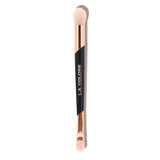 LA Colors Concealer & Blending Brush featuring dual-ended design for flawless coverage and elegant black and rose gold handle.