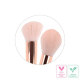 Multi-Use Face Brush with soft dual-ended design for baking, blending, and contouring; features high-quality, synthetic bristles.