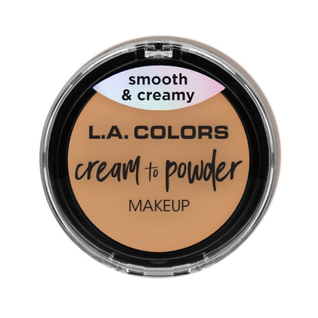 LA Colors Cream to Powder in Nude offers lightweight, full-coverage foundation with a smooth, velvety finish and convenient applicator.