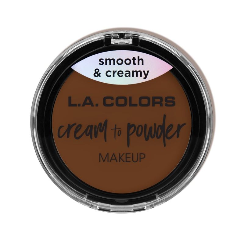 LA Colors Cream to Powder in Nutmeg provides full-coverage with a lightweight feel, featuring a compact mirror and sponge.