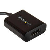 USB-C to DisplayPort adapter for seamless 4K 60Hz video and audio connection, compact and portable for easy travel.