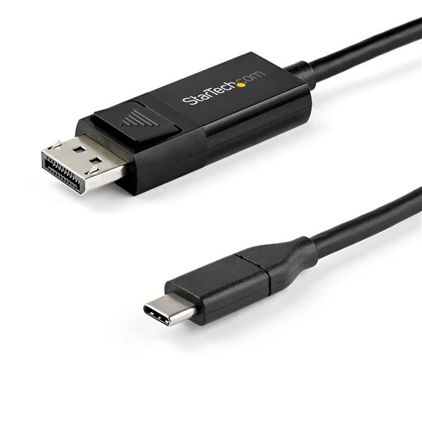 USB C to DisplayPort 1.4 cable, 1m length, supports 8K resolution, bidirectional use, and high bandwidth for optimal video performance.