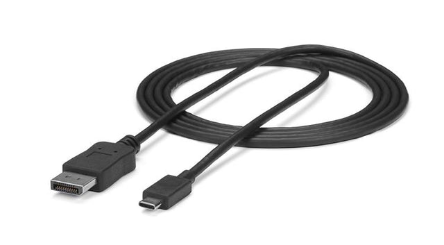 6 ft USB-C to DisplayPort Adapter Cable supports 4K UHD at 60Hz, ideal for seamless connectivity and organized setups.