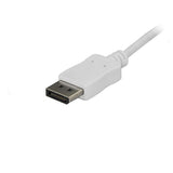 1.8m USB C to DisplayPort cable in white, allows 4K video output at 60Hz, perfect for home and office use.