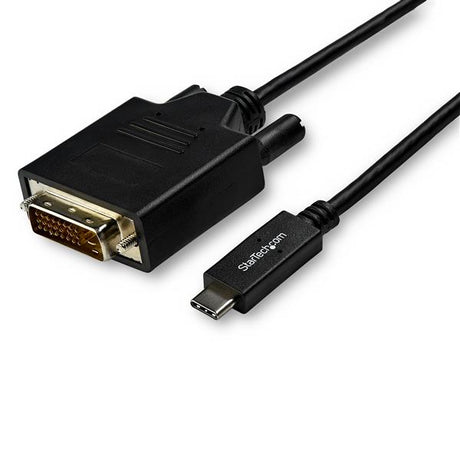 USB-C to DVI cable, 6.6 feet long, supports up to 1920 x 1200 resolution for clear video on monitors, reversible connector.