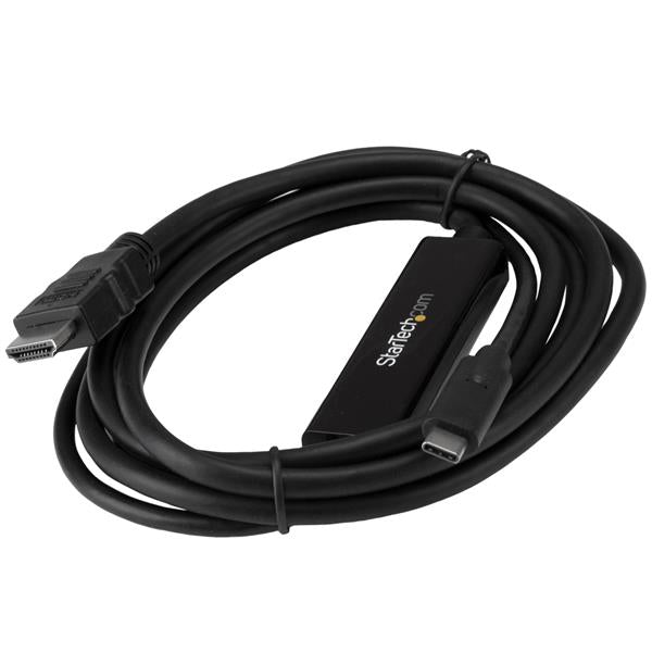 USB-C to HDMI adapter cable, 2m long, supports 4K at 30Hz for seamless connection to monitors and devices.