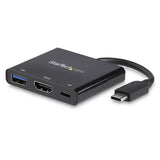 USB-C to 4K HDMI adapter with Power Delivery, USB-A port for seamless connectivity and charging on the go.