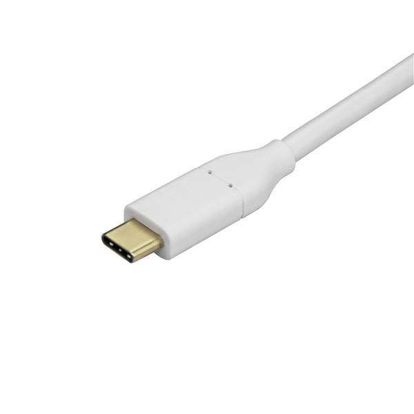 USB-C to Mini DisplayPort adapter in white, supports 4K 60Hz video output, ideal for MacBook Pro and portable devices.