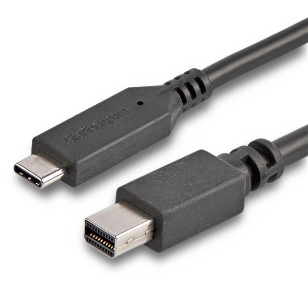 6' USB-C to Mini DisplayPort cable connects devices to 4K monitors, supporting 3840 x 2160 resolution with a tidy setup.