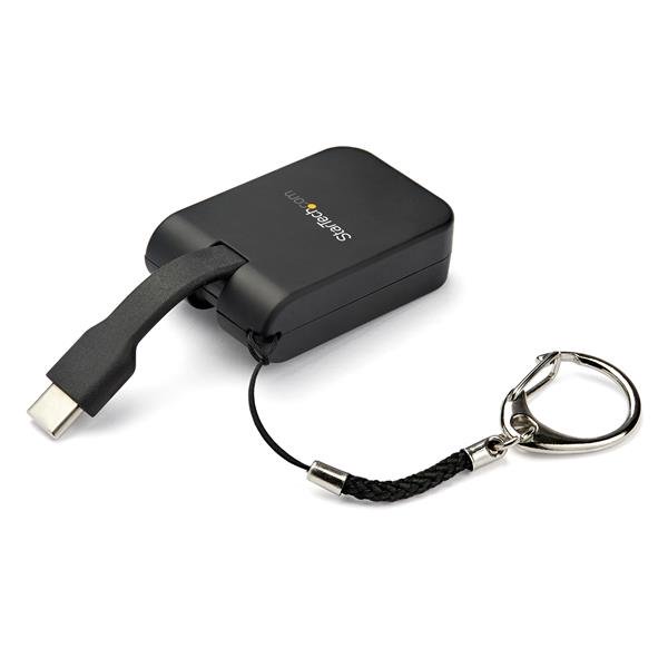 Portable USB C to VGA Adapter with Keychain - 1080p