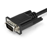 1 m USB-C to VGA cable in black, providing 1920 x 1200 resolution for seamless monitor connectivity and clutter-free installation.