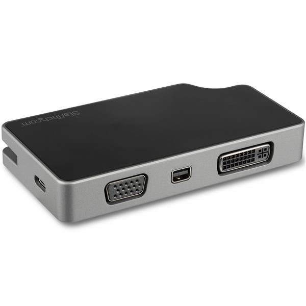 USB C Multiport Video Adapter in Space Gray, offering 4-in-1 connectivity with 95W Power Delivery and 4K video output.