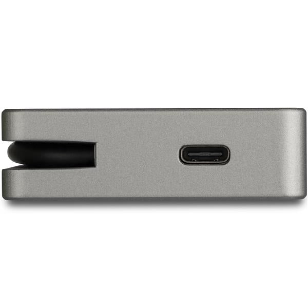 USB C Multiport Video Adapter in Space Gray, offering 4-in-1 connectivity with 95W power delivery and 4K video output.